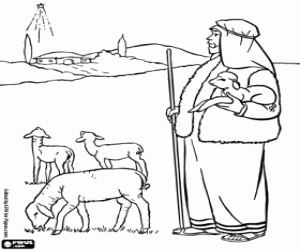 Colora Stella di Betlemme e il pastore