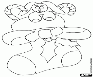 Colora Stivale di Natale con foglia di agrifoglio