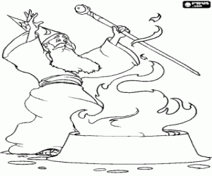 Colora Uno stregone con elementi magici