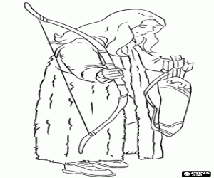 Colora Susan Pevensie con arco e frecce