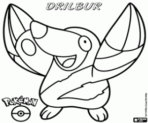 Colora La talpa Pokemon, Drilbur