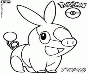 Colora Tepig, un maiale Pokemon