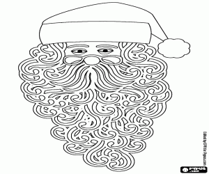 Colora Testa di Babbo Natale con barba e occhiali