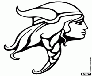 Colora Testa di una donna guerriera vichinga