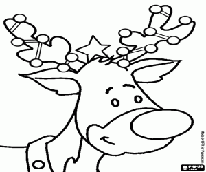 Colora Testa di renna Rudolph decorato