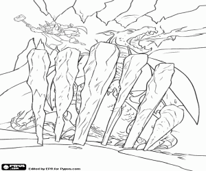 Colora Thor e il drago intrappolato