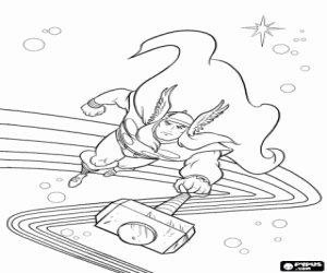 Colora Thor e il suo possente martello