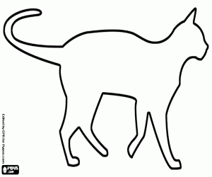 Colora Tranquilla passeggiata del gatto, silhouette
