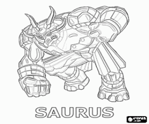 Colora Il triceratops Bakugan, Saurus