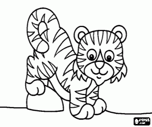 Colora Un bimbo tigre o un cucciolo di tigre