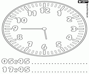 Colora Un orologio alle sei meno un quarto