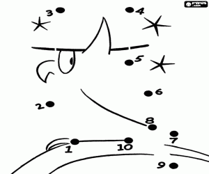 Colora Unire i puntini, gufo con cappello