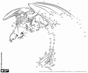 Colora Unire puntini di Hiccup e Sdentato