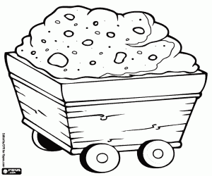 Colora Vagoncino di miniera con materiale di scavo