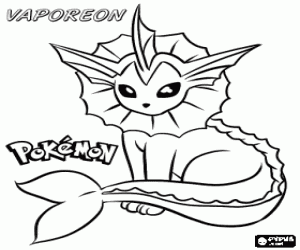 Colora Vaporeon, un pokemon acquatico