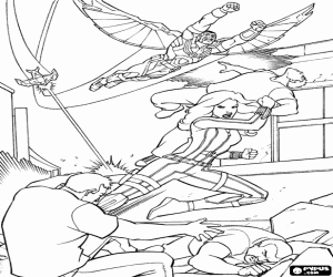 Colora Vedova Nera e Falcon in azione