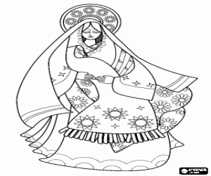Colora La Vergine Maria e Gesù bambino