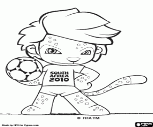 Colora Zakumi, la mascotte di Coppa del mondo 2010