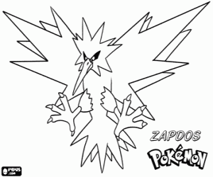 Colora Zapdos, un uccello di Pokemon