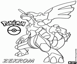 Colora Zekrom, un pokemon bianco