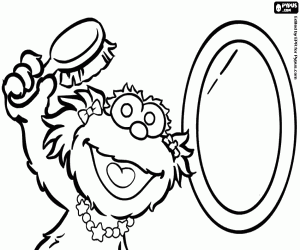 Colora Zoe davanti allo specchio