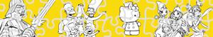Disegni Puzzles di Cartoon caratteri da colorare